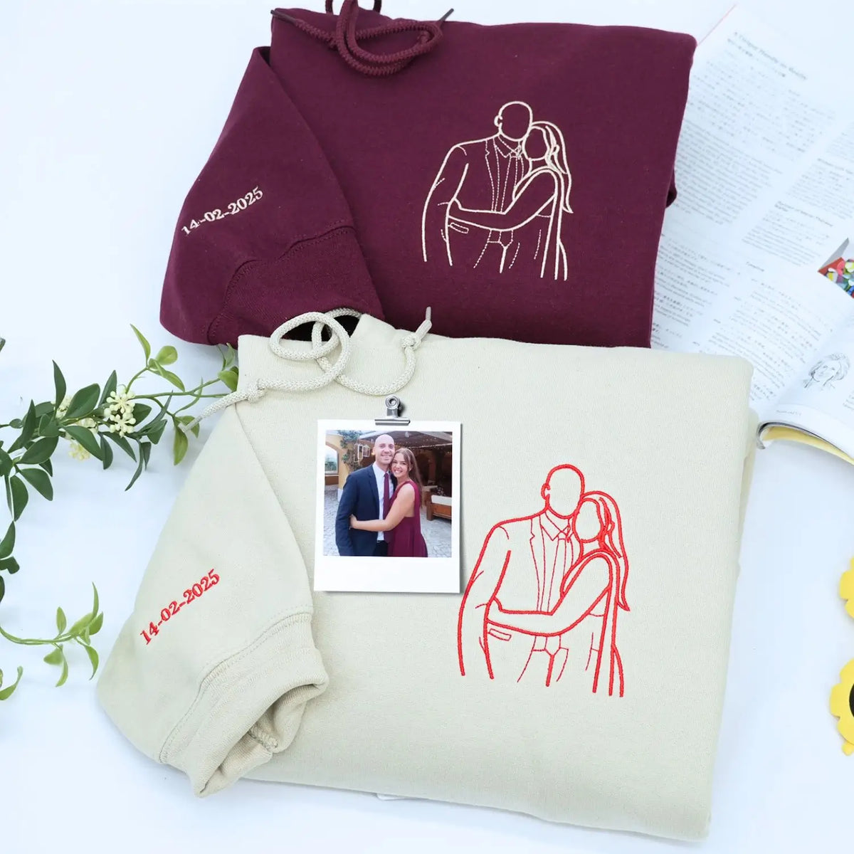 embroidered hoodie for Couple Embroidered Hoodie, a meaningful and cozy gift for your boyfriend girlfriend