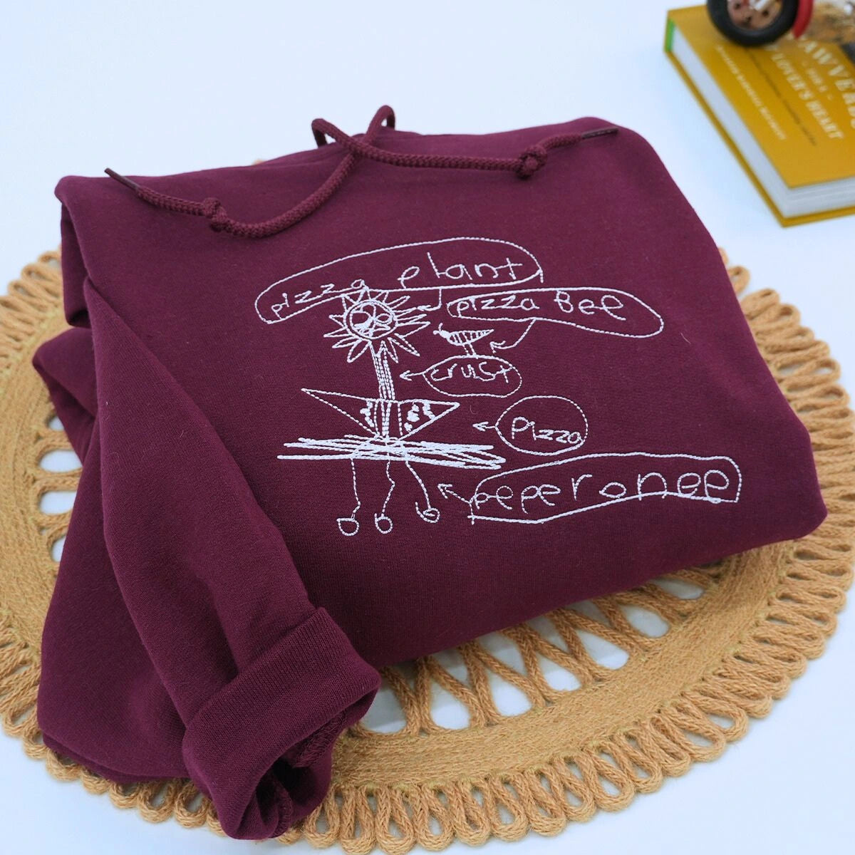 Custom Kids Drawing Sweatshirt or Hoodie, Personalized Embroidered Father's Day Gifts for Dad Grandpa