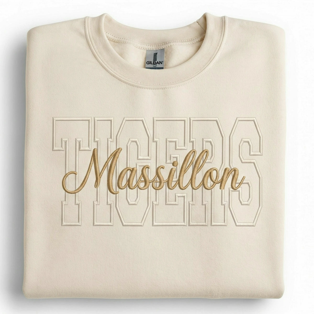 Custom Mascot Name Sweatshirt - Embroidered Back To School Team Name Crewneck