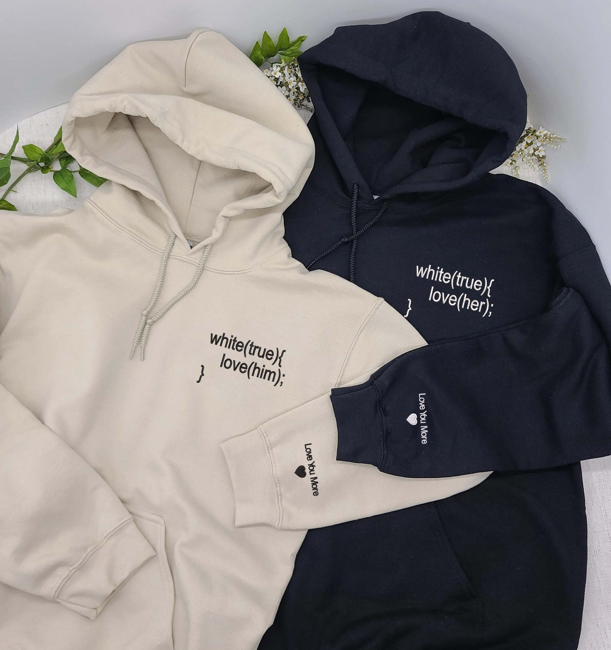 Best Matching Hoodies for Couples with Custom Embroidered - Embroly