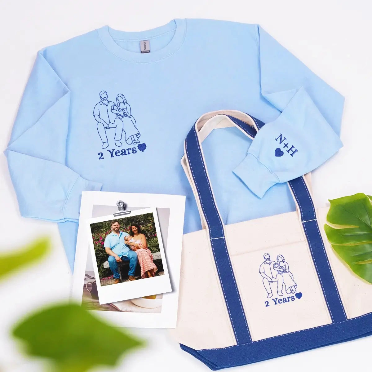 Matching His & Hers sweatshirt and tote bag set styled for couples, ideal as an anniversary or everyday gift.