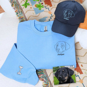 Dog lover matching sweatshirt and hat set featuring pet-themed design