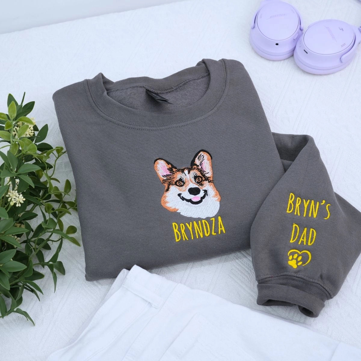 Dog lover matching sweatshirt and hat set featuring pet-themed design