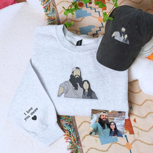 Matching sweatshirt and beanie hat set for couples – cozy gift idea for winter