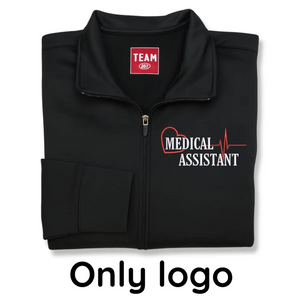 Custom embroidered medical assistant jacket with name and title