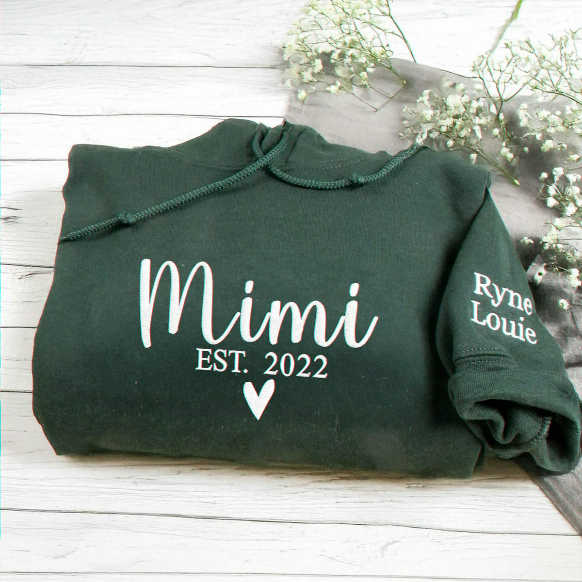 Forest Green Mimi Sweatshirt. Gift for Grandma