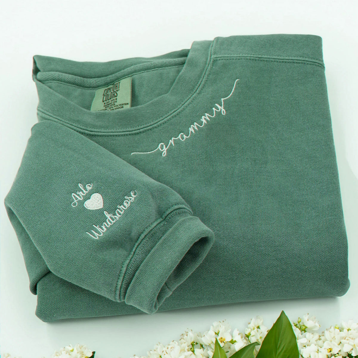 Personalized Embroidered Mimi Sweatshirt with Grandkids Names, Promoted to Grandma Gift