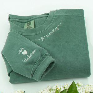 Personalized Embroidered Mimi Sweatshirt with Grandkids Names, Promoted to Grandma Gift