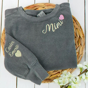 Personalized Embroidered Mimi Sweatshirt with Grandkids Names, Promoted to Grandma Gift