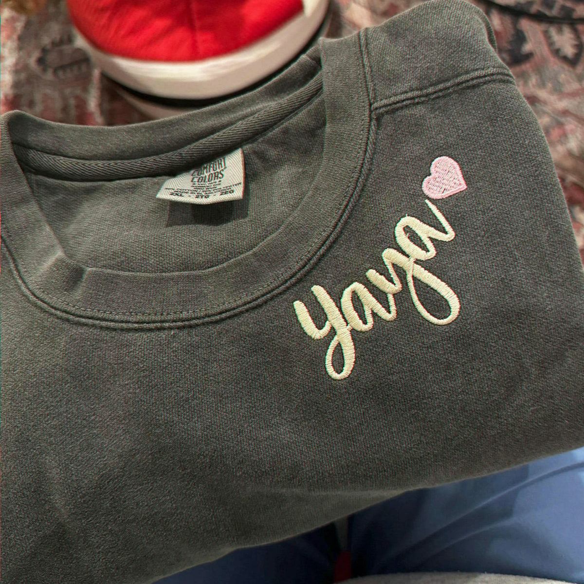 Personalized Embroidered Mimi Sweatshirt with Grandkids Names, Promoted to Grandma Gift