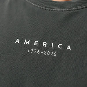 Minimalist 250th Anniversary of The United States T-Shirt - 4th of July Embroidered Tee