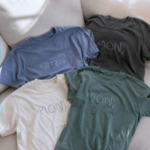 Custom Kids Drawing for Mom Dad T-Shirt, Embroidered Drawing from Photo Gift for Mother's Day & Father's Day