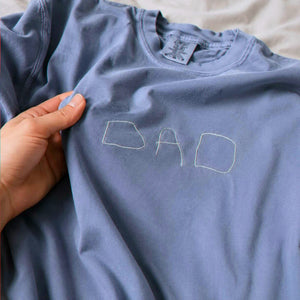Custom Kids Drawing for Mom Dad T-Shirt, Embroidered Drawing from Photo Gift for Mother's Day & Father's Day