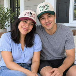 Custom Mom and Dad Portrait Snapback Hat, Embroidered Baseball Cap from Photo, New Mom and Dad Gifts
