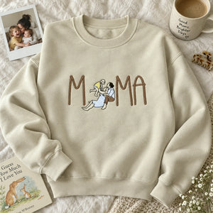 Mom Portrait Sweatshirt or Hoodie from Embroidered Photo, Meaningful Gifts for Mother's Day
