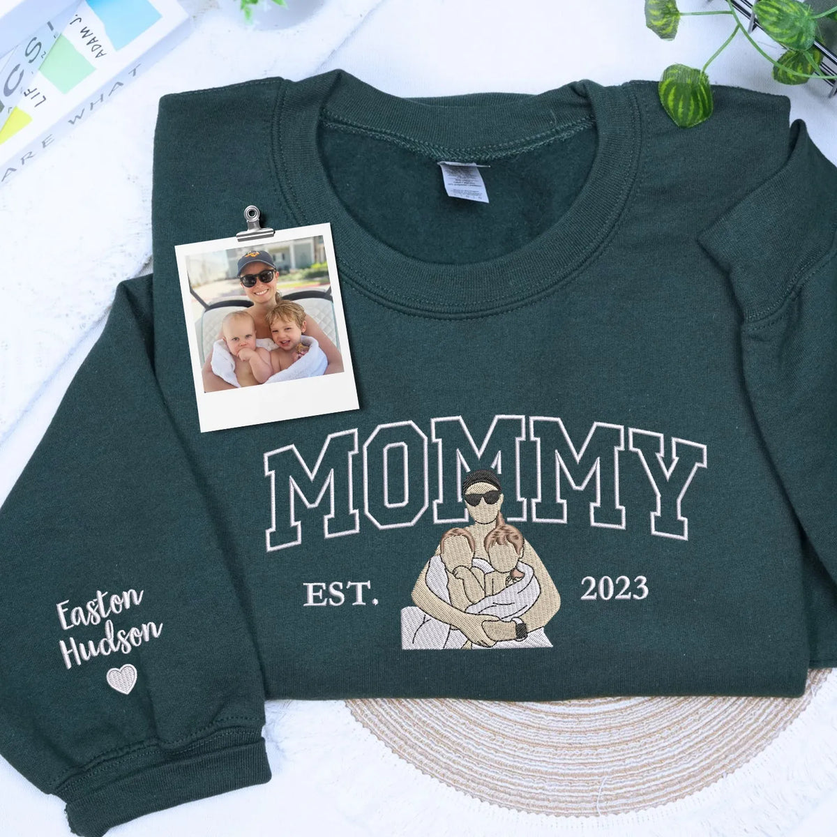 custom embroidered mommy sweatshirt from photo personalized hoodie gift for mom