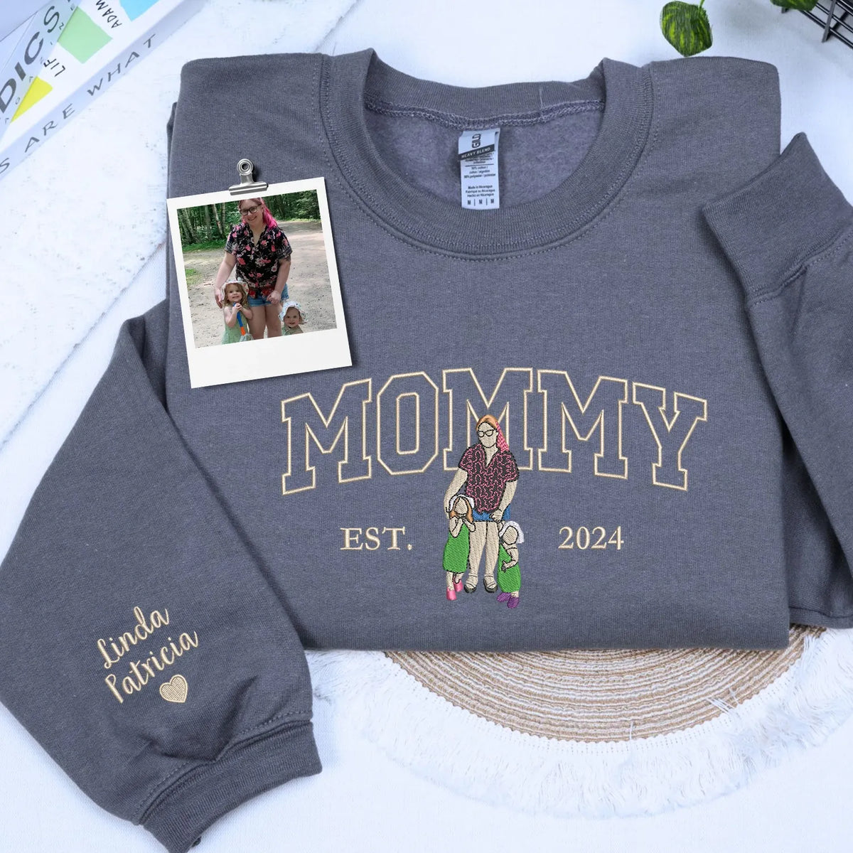 custom embroidered mommy sweatshirt from photo personalized hoodie gift for mom