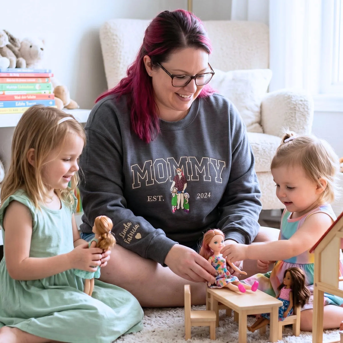 custom embroidered mommy sweatshirt from photo personalized hoodie gift for mom