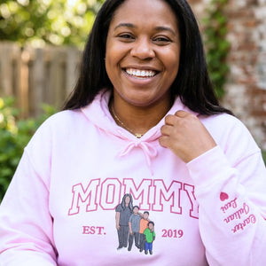 custom embroidered mommy sweatshirt from photo personalized hoodie gift for mom