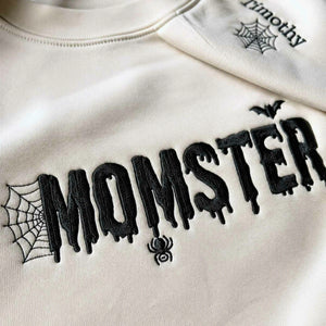 Momster and Dadcula Sweatshirt, Personalized Embroidered with Kids Name Halloween Gift