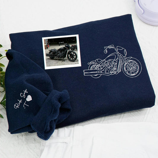 Custom Motorcycle Black Sweatshirt, Gift for Him