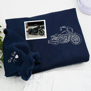 Custom Motorcycle Black Sweatshirt, Gift for Him
