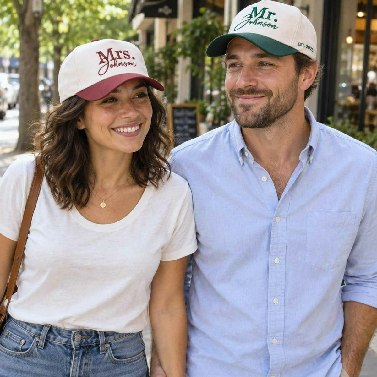 Matching Mr and Mrs Snapback Hat, Embroidered Husband Wife Baseball Cap, Wedding Gifts for Couple