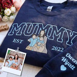 custom embroidered mom sweatshirt from photo personalized mummy hoodie gift