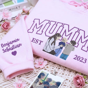 custom embroidered mom sweatshirt from photo personalized mummy hoodie gift