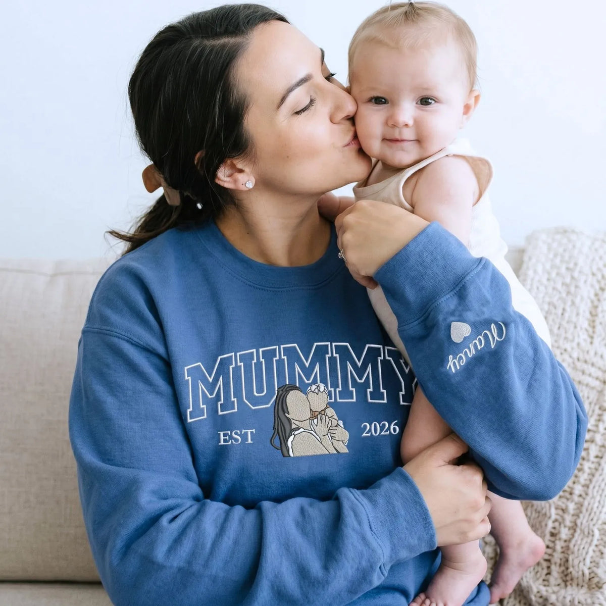 custom embroidered mom sweatshirt from photo personalized mummy hoodie gift