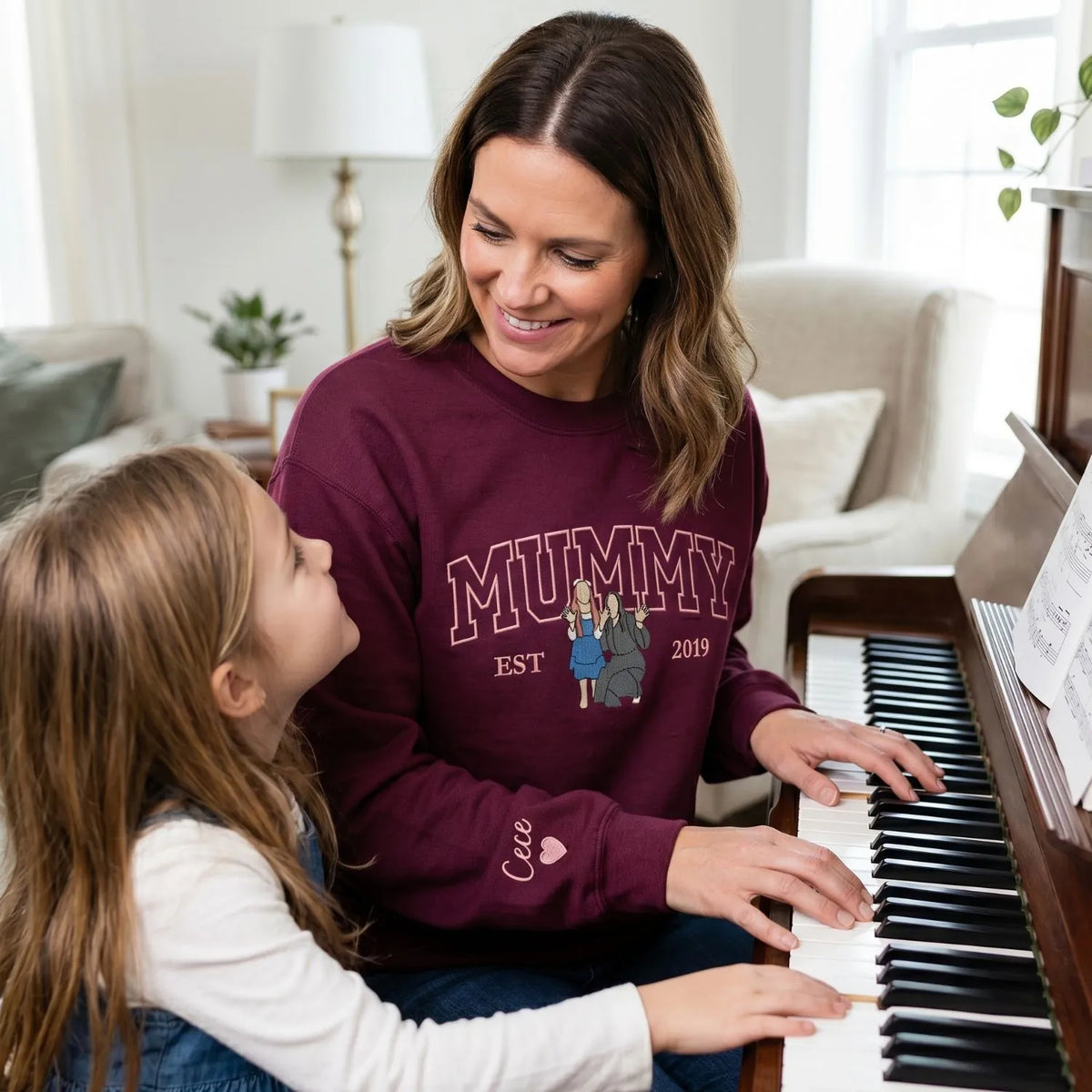 custom embroidered mom sweatshirt from photo personalized mummy hoodie gift