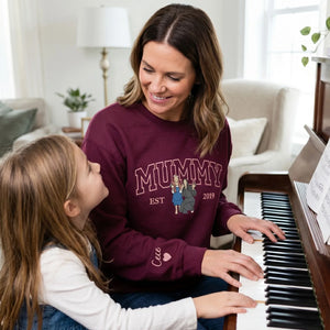custom embroidered mom sweatshirt from photo personalized mummy hoodie gift