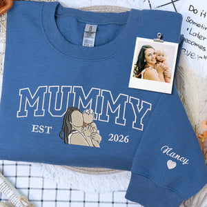 custom embroidered mom sweatshirt from photo personalized mummy hoodie gift