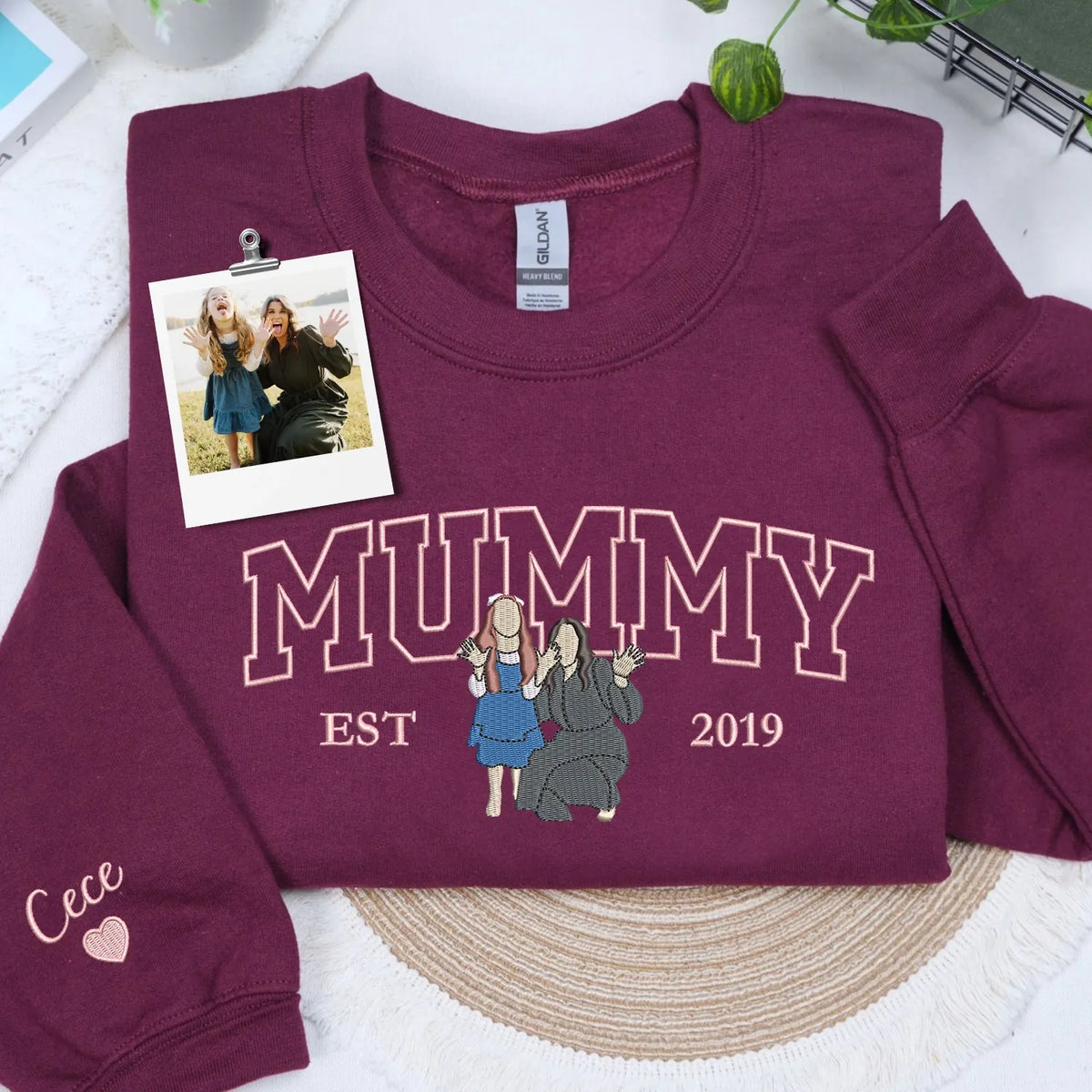custom embroidered mom sweatshirt from photo personalized mummy hoodie gift