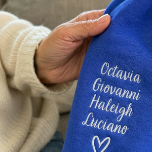 Embroidered Nana Sweatshirt for Grandma Gift - Personalized Grandkids Name on Sleeve