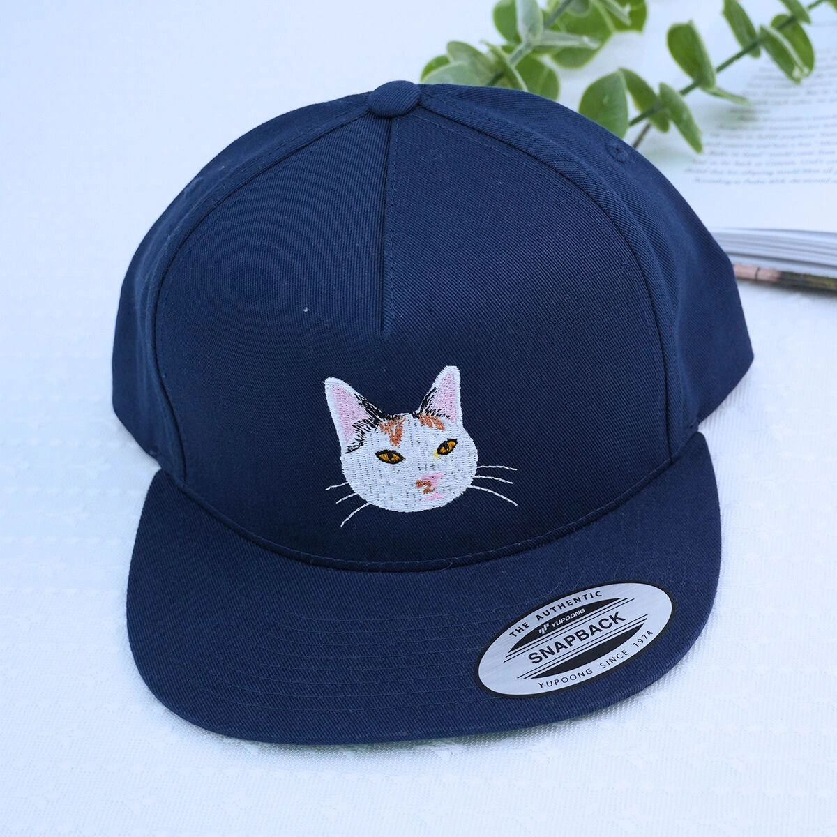 Personalized Cat Hat with Custom Embroidered Photo - Unique Cat Lover Gift Idea