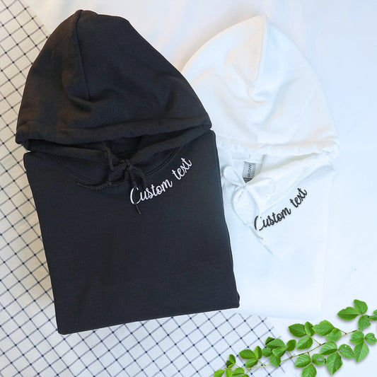 Custom Embroidered Neckline Collar Hoodie