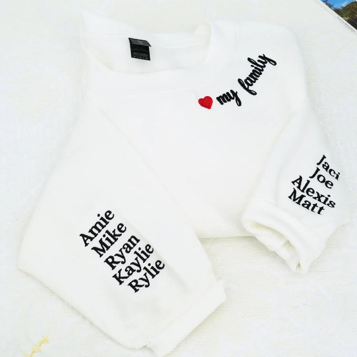 Custom Mama Embroidered Sweatshirt with Kids Names on Sleeve, Personalized Gift for Moms, Hers