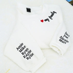 Custom Mama Embroidered Sweatshirt with Kids Names on Sleeve, Personalized Gift for Moms, Hers