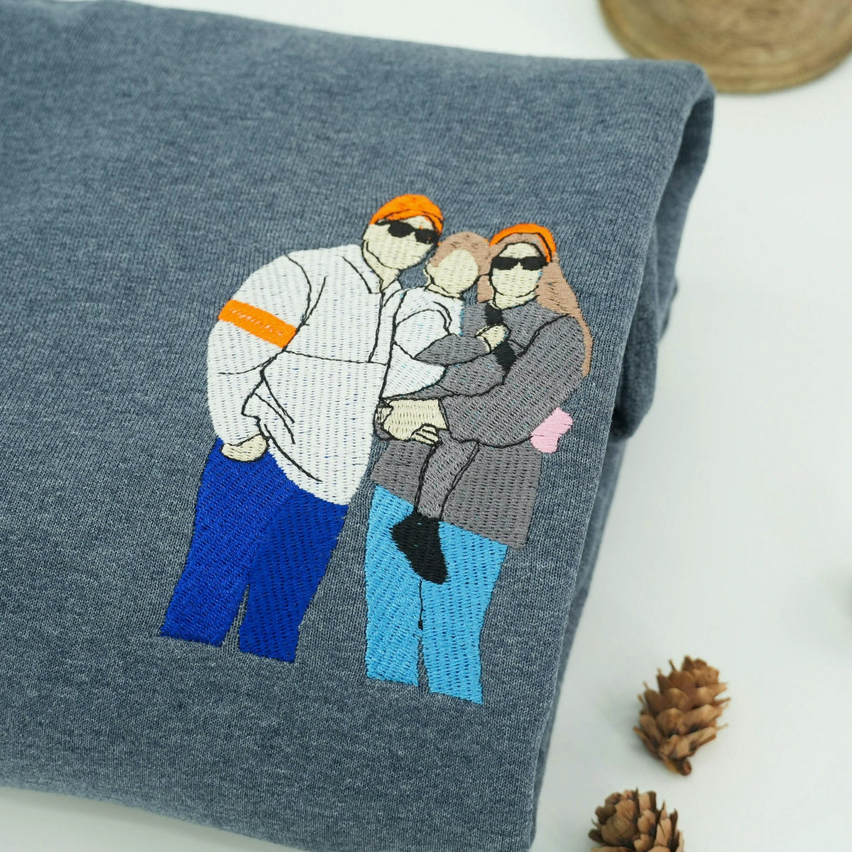 First Father’s Day Custom Embroidered Sweatshirt, Personalized New Dad Gift