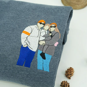 First Father’s Day Custom Embroidered Sweatshirt, Personalized New Dad Gift