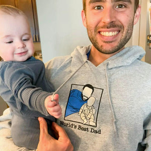 First Father’s Day Custom Embroidered Sweatshirt, Personalized New Dad Gift