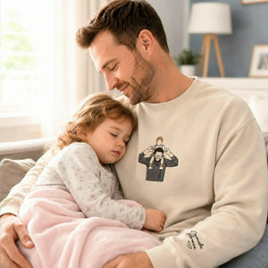 First Father’s Day Custom Embroidered Sweatshirt, Personalized New Dad Gift