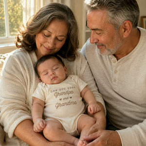 Embroidered See You Soon Baby Bodysuit for New Grandparents
