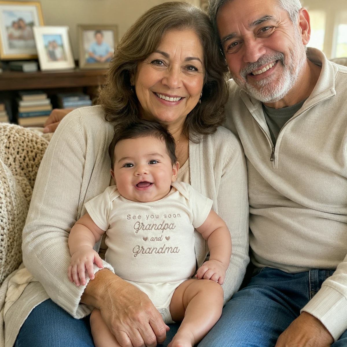 Embroidered See You Soon Baby Bodysuit for New Grandparents