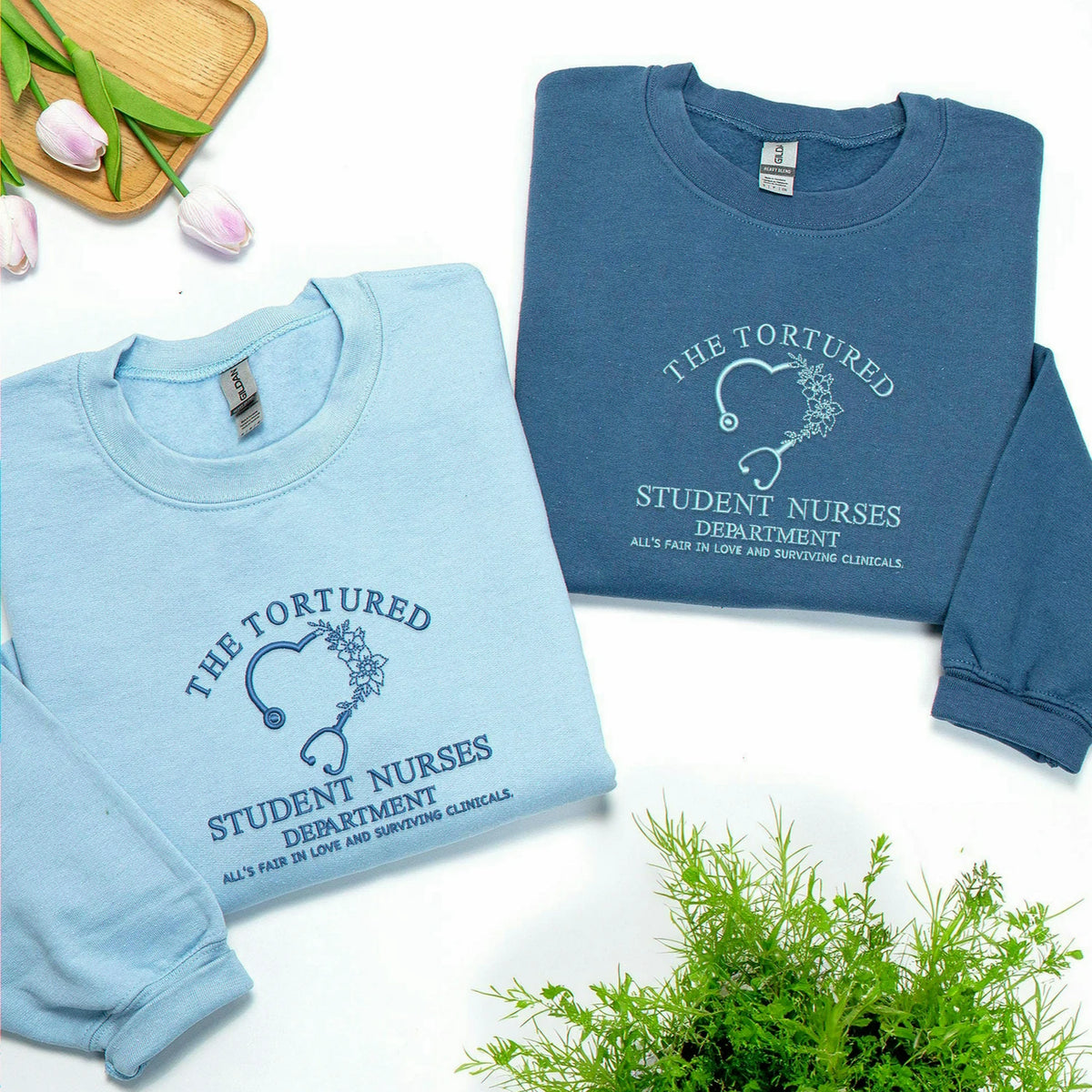 The Tortured Student Nurses Department Embroidered Sweatshirt, Gifts for Nursing Students