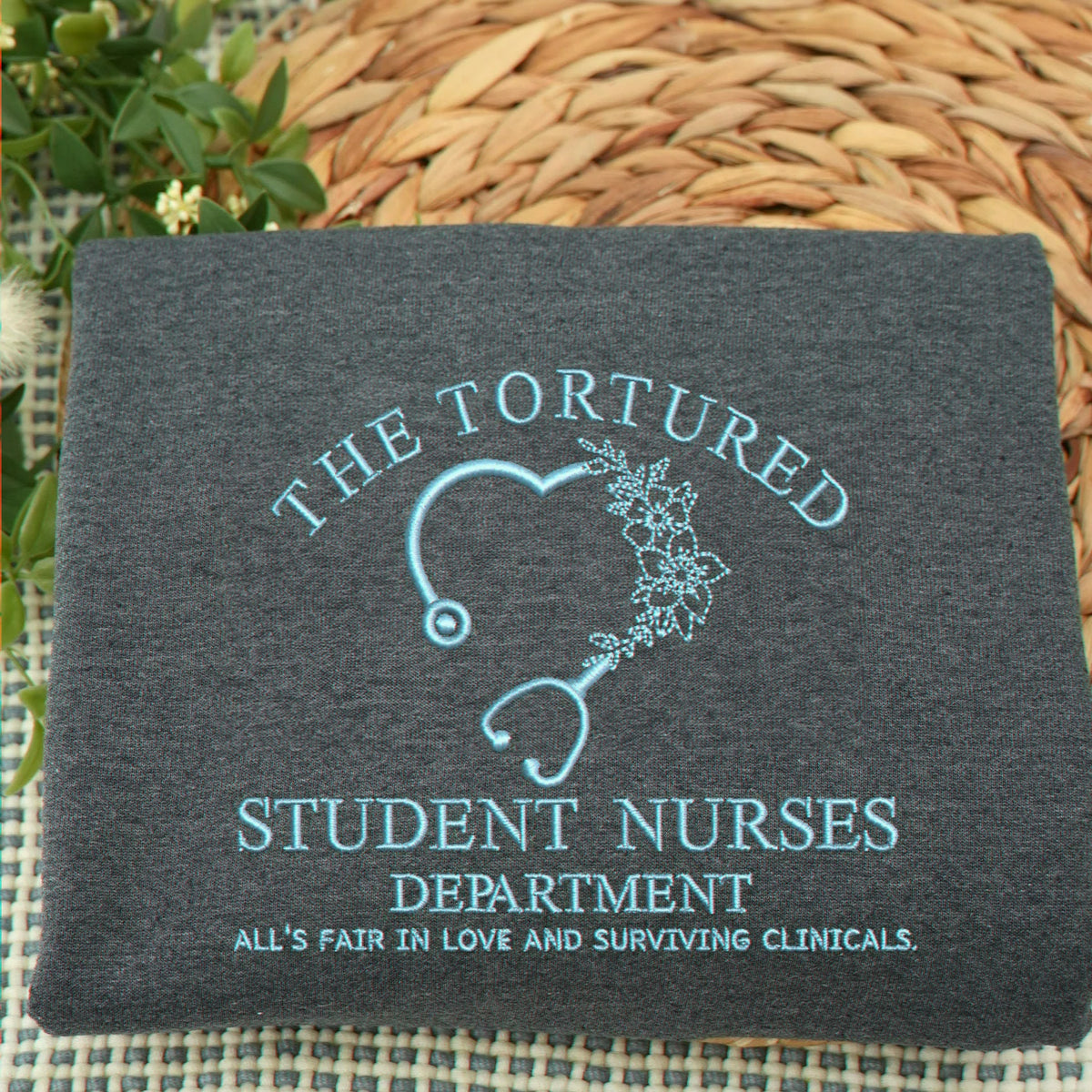 The Tortured Student Nurses Department Embroidered Sweatshirt, Gifts for Nursing Students
