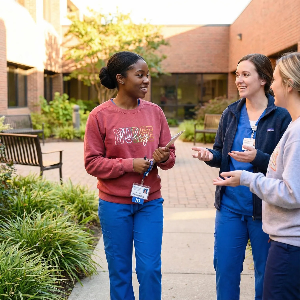 Custom Nurse Sweatshirt or Hoodie, Personalized Embroidered Gift For Nurse
