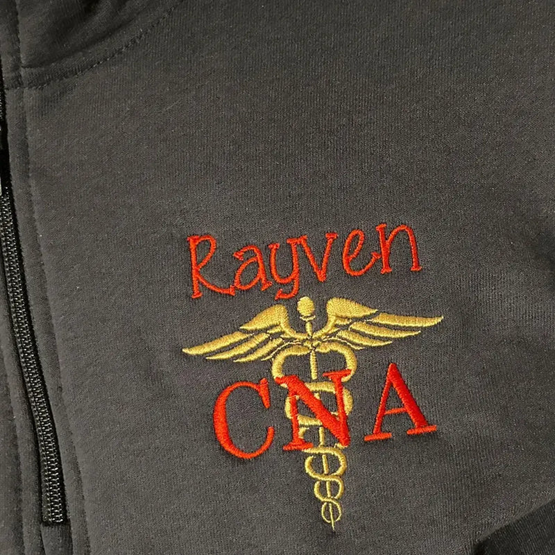 Personalized Embroidered CNA Quarter Zip, Custom Name Nursing Assistant Pullover, Appreciation Week Gifts