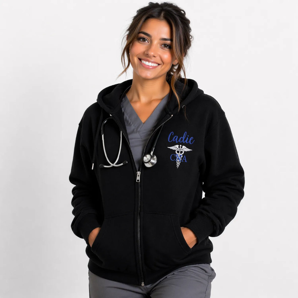 Personalized Embroidered CNA Quarter Zip, Custom Name Nursing Assistant Pullover, Appreciation Week Gifts
